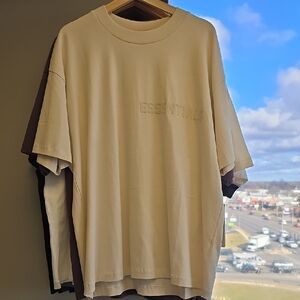 Essentials Beige Men's Short Sleeve Tee